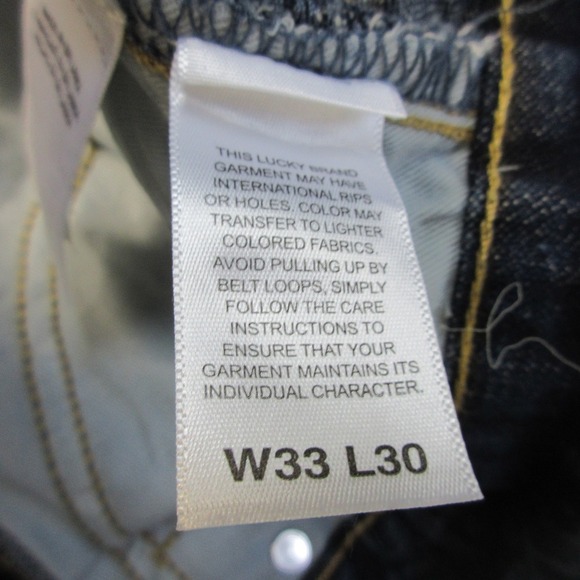 Lucky Brand 412 Athletic Slim Jeans Men 33x30 Blue Cotton Denim Distressed 710 - Picture 8 of 14